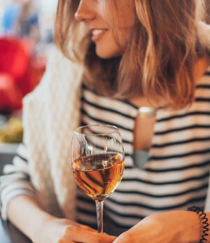 woman drinking wine