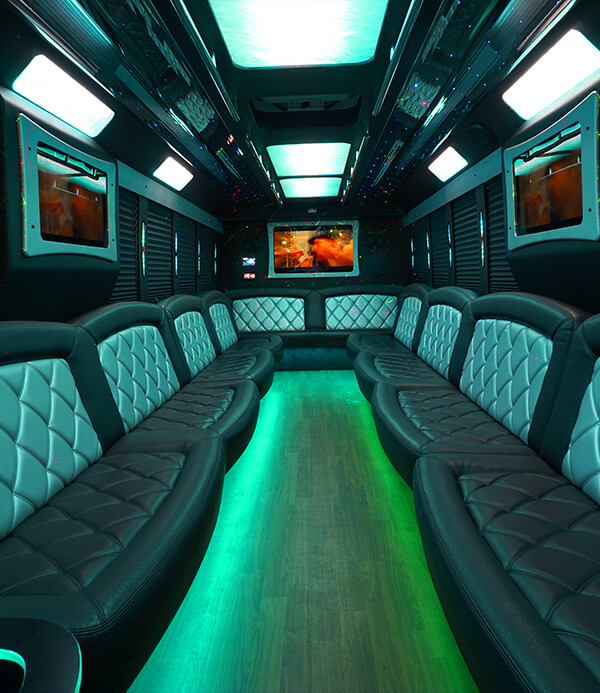 TVs on party bus rental