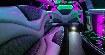 neon lights on limo