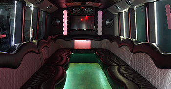 Green lights aroud a limo